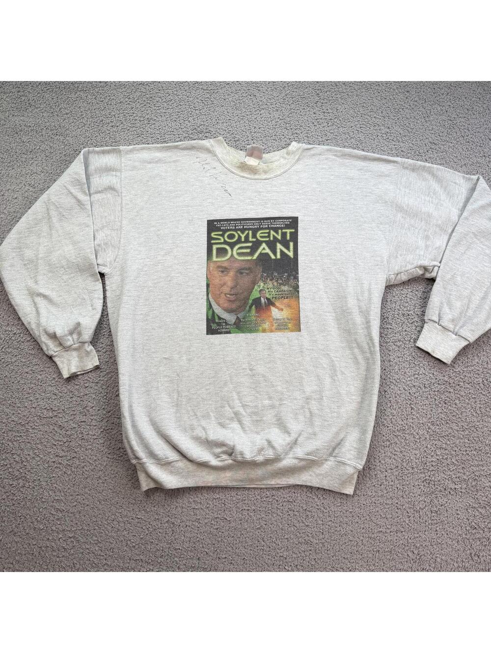 Vintage 2004 Soylent Dean Howard Dean Political Satire Sweatshirt Y2K President‎